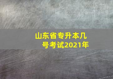 山东省专升本几号考试2021年