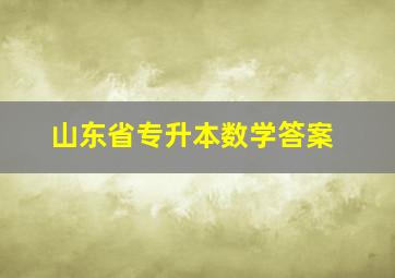 山东省专升本数学答案