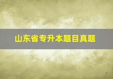 山东省专升本题目真题