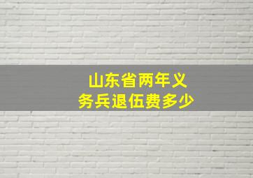 山东省两年义务兵退伍费多少