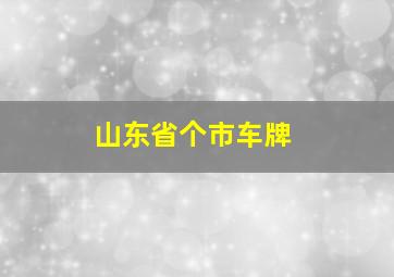 山东省个市车牌