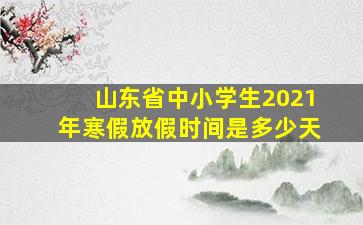 山东省中小学生2021年寒假放假时间是多少天