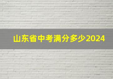 山东省中考满分多少2024