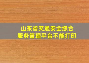 山东省交通安全综合服务管理平台不能打印