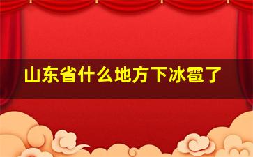 山东省什么地方下冰雹了