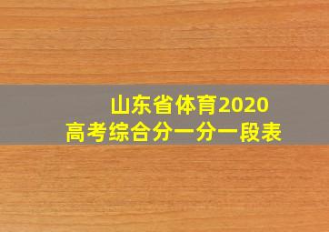 山东省体育2020高考综合分一分一段表