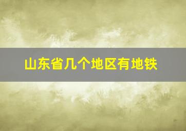 山东省几个地区有地铁