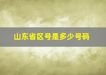 山东省区号是多少号码