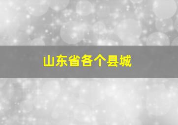 山东省各个县城