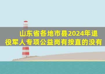 山东省各地市县2024年退役军人专项公益岗有按直的没有