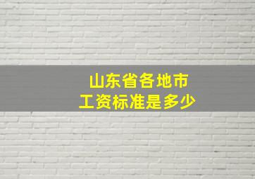 山东省各地市工资标准是多少