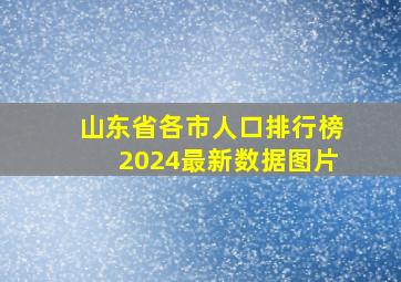 山东省各市人口排行榜2024最新数据图片