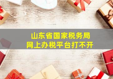 山东省国家税务局网上办税平台打不开