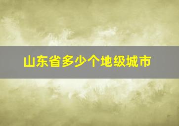 山东省多少个地级城市