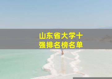 山东省大学十强排名榜名单