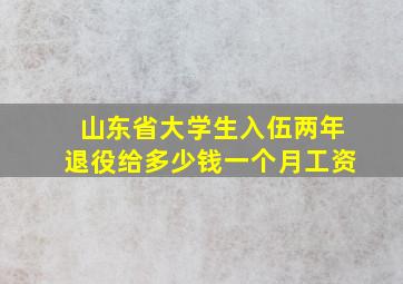 山东省大学生入伍两年退役给多少钱一个月工资