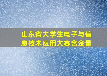 山东省大学生电子与信息技术应用大赛含金量