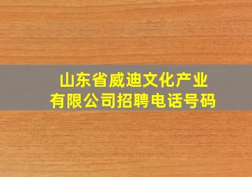 山东省威迪文化产业有限公司招聘电话号码