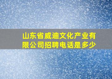 山东省威迪文化产业有限公司招聘电话是多少