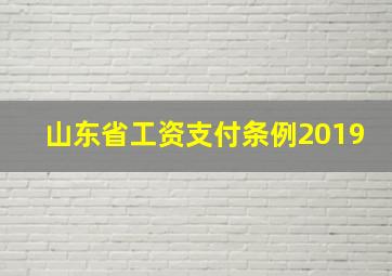 山东省工资支付条例2019