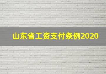 山东省工资支付条例2020