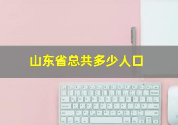 山东省总共多少人口