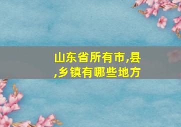 山东省所有市,县,乡镇有哪些地方