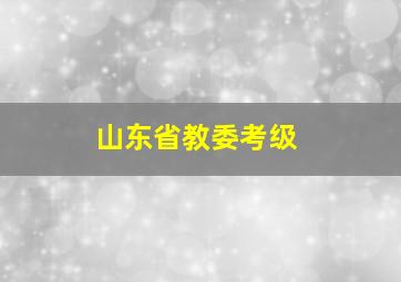 山东省教委考级