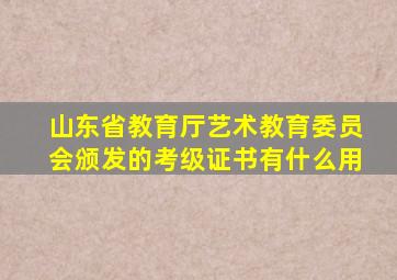 山东省教育厅艺术教育委员会颁发的考级证书有什么用