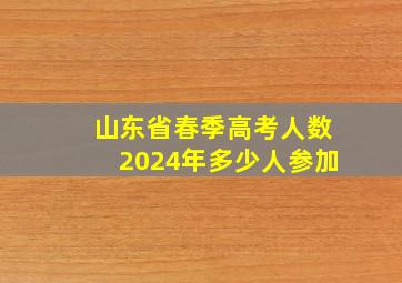 山东省春季高考人数2024年多少人参加