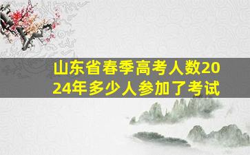 山东省春季高考人数2024年多少人参加了考试