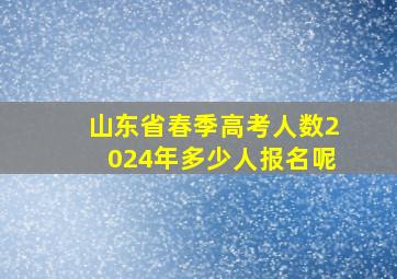 山东省春季高考人数2024年多少人报名呢