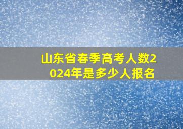 山东省春季高考人数2024年是多少人报名