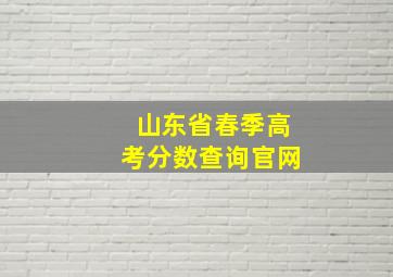 山东省春季高考分数查询官网