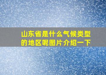 山东省是什么气候类型的地区呢图片介绍一下