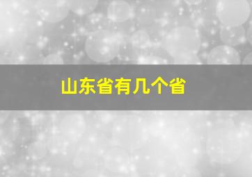 山东省有几个省