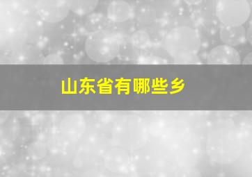 山东省有哪些乡