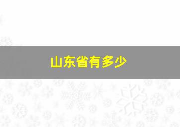 山东省有多少