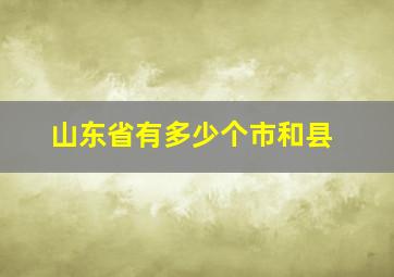 山东省有多少个市和县