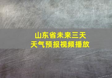 山东省未来三天天气预报视频播放