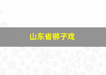 山东省梆子戏