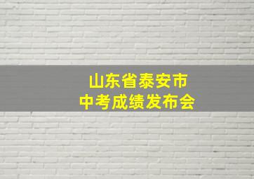 山东省泰安市中考成绩发布会