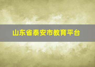 山东省泰安市教育平台