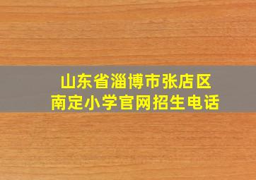 山东省淄博市张店区南定小学官网招生电话