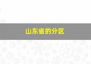 山东省的分区