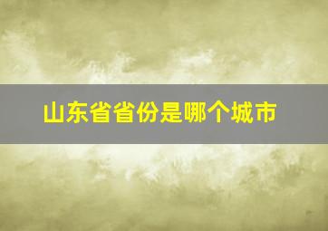 山东省省份是哪个城市