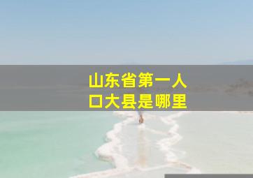 山东省第一人口大县是哪里