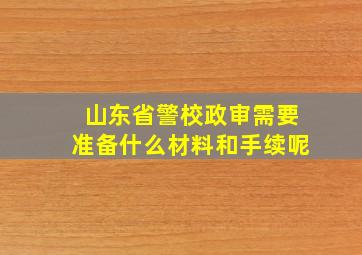 山东省警校政审需要准备什么材料和手续呢