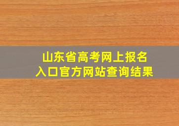 山东省高考网上报名入口官方网站查询结果