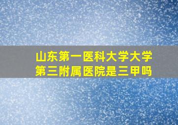 山东第一医科大学大学第三附属医院是三甲吗